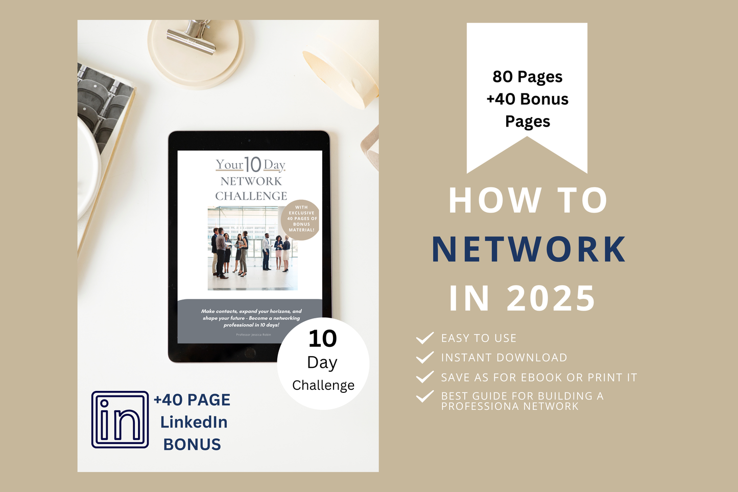 FREE - 10 Day Network Challenge - How to Successfully Network in 2025 - Workbook (120 Pages) *DIGITAL DOWNLOAD