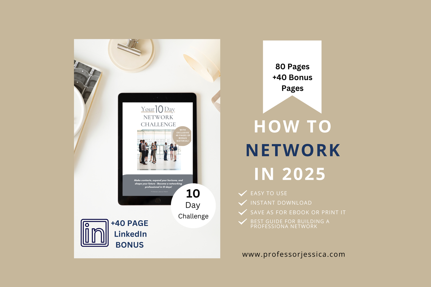 10 Day Network Challenge - How to Successfully Network in 2025 - Workbook (120 Pages) *DIGITAL DOWNLOAD